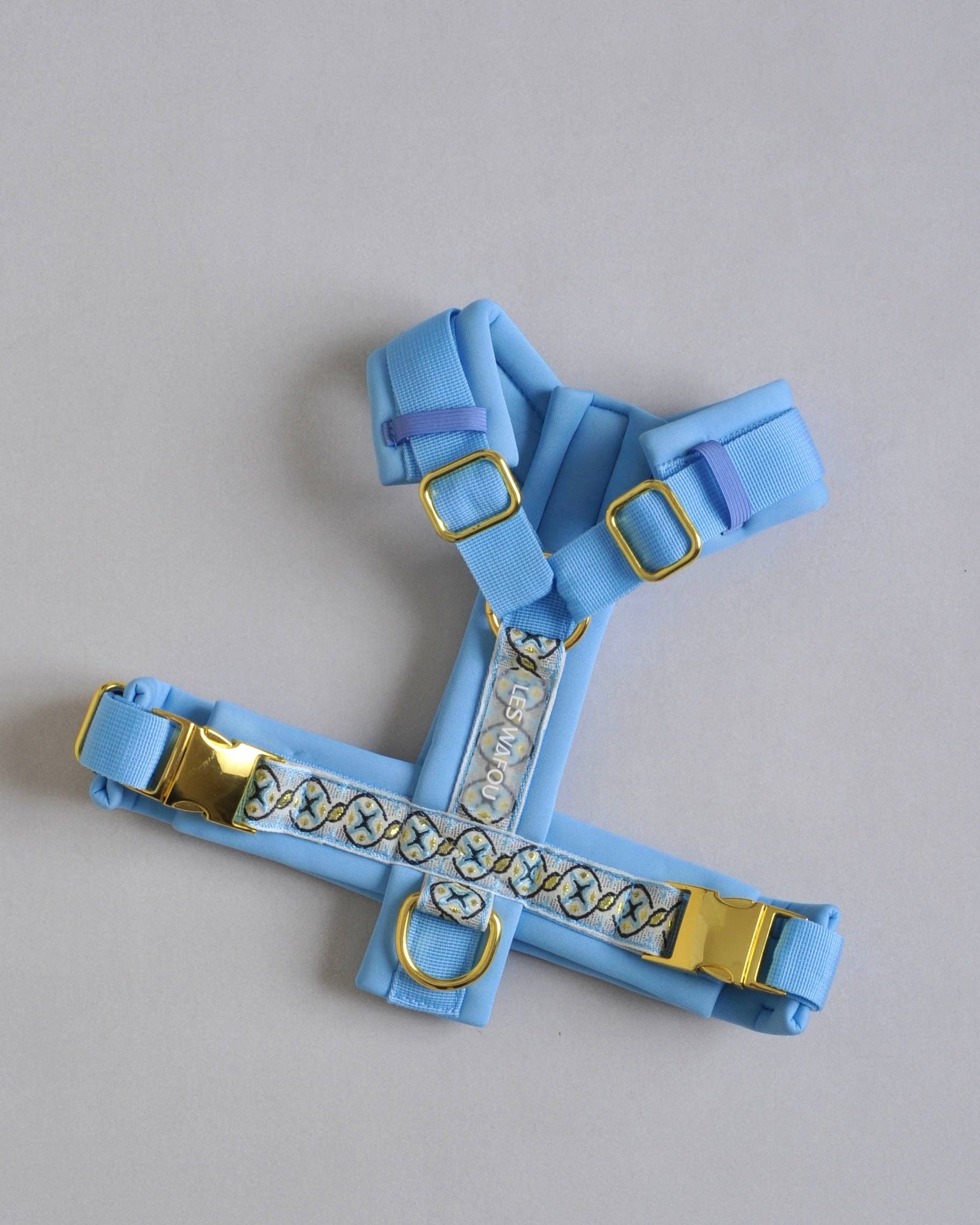 Hundegeschirr Blau gepolstert &amp; verstellbar