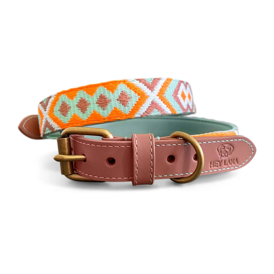 Hundehalsband – Mint/Orange – Kollektion Très Chic Hey Lana