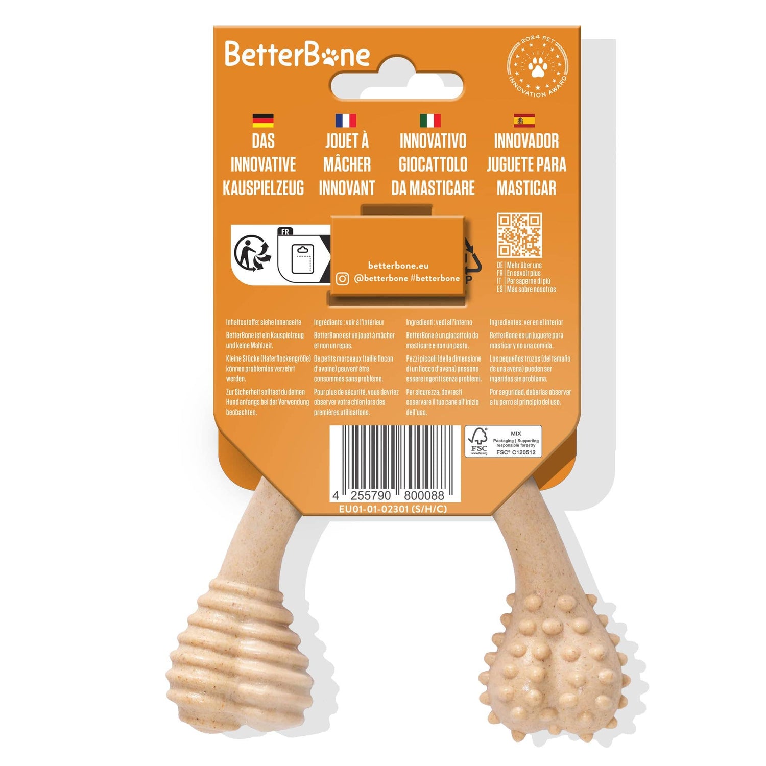 BetterBone Hunde Kauspielzeug Kauknochen -Small Hard Classic - Pfotenlieblinge
