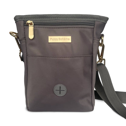 Hundegassitasche Taupe mit verstellbarem Tragegurt