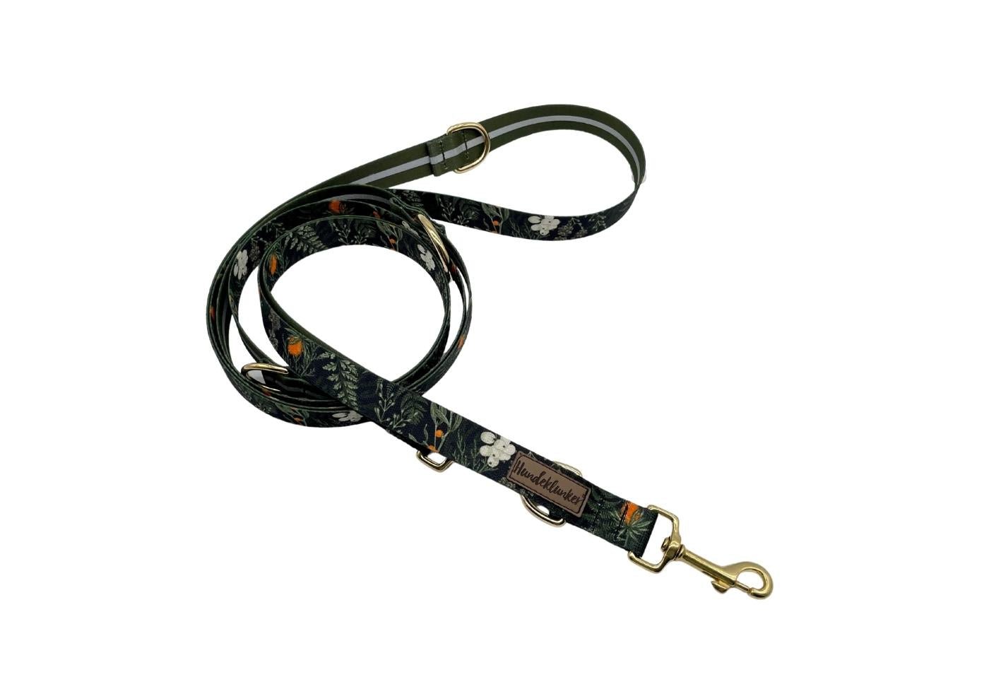 Forest Walkies Set – Nachhaltige Leine &amp; Halsband aus rPet &amp; Kaktusleder, handgemacht - Pfotenlieblinge