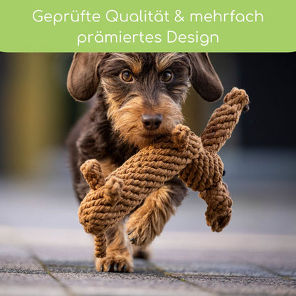 Diego Dackel – Handgefertigtes Kauspielzeug aus Baumwolle