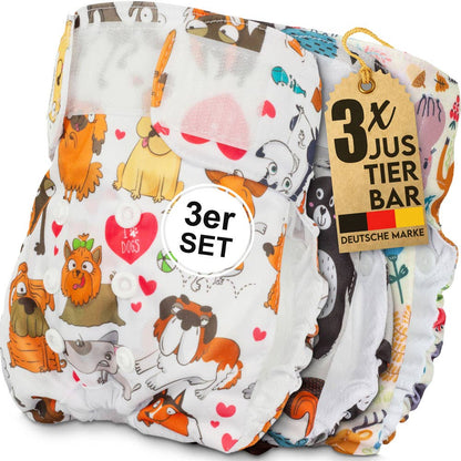 HUND IST KÖNIG 3x Saugstarke Hundewindeln Hündin (Waldtiere) - Pfotenlieblinge