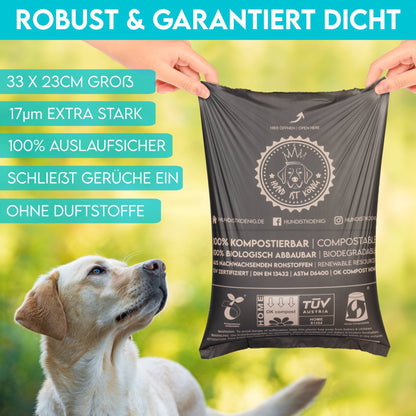 HUND IST KÖNIG® Hundekotbeutel 100% kompostierbar [270 Stk.} - Pfotenlieblinge