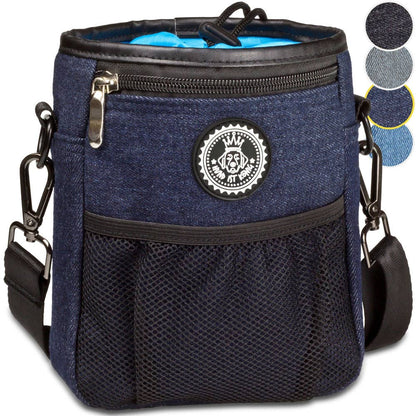 HUND IST KÖNIG® Premium Leckerlibeutel für Hunde: Blau 18 x 16 x 6 cm - Pfotenlieblinge