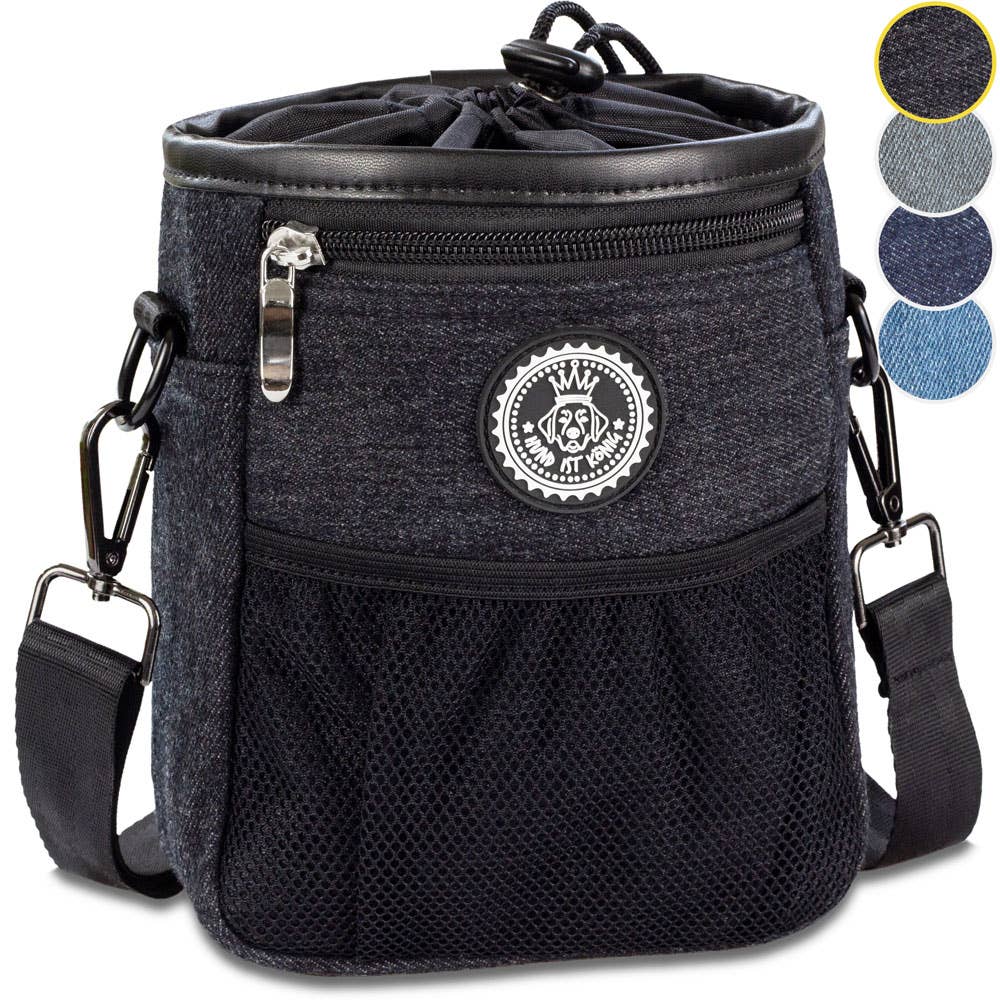 HUND IST KÖNIG® Premium Leckerlibeutel für Hunde: Blau 18 x 16 x 6 cm - Pfotenlieblinge