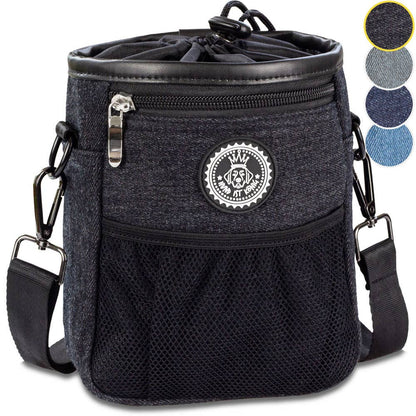 HUND IST KÖNIG® Premium Leckerlibeutel für Hunde: Blau 18 x 16 x 6 cm - Pfotenlieblinge