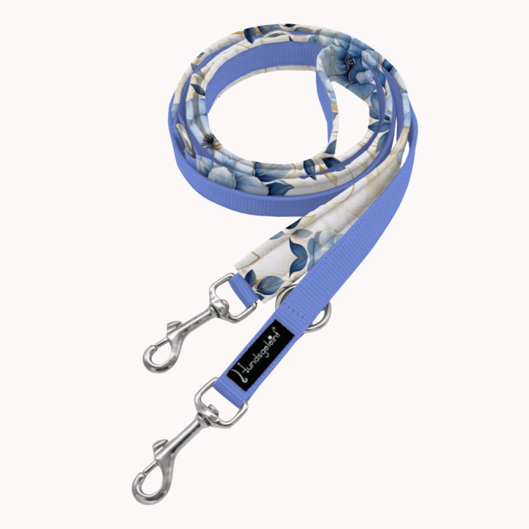 Hundeleine Soft Ice-Bloom gepolstert und handgefertigt