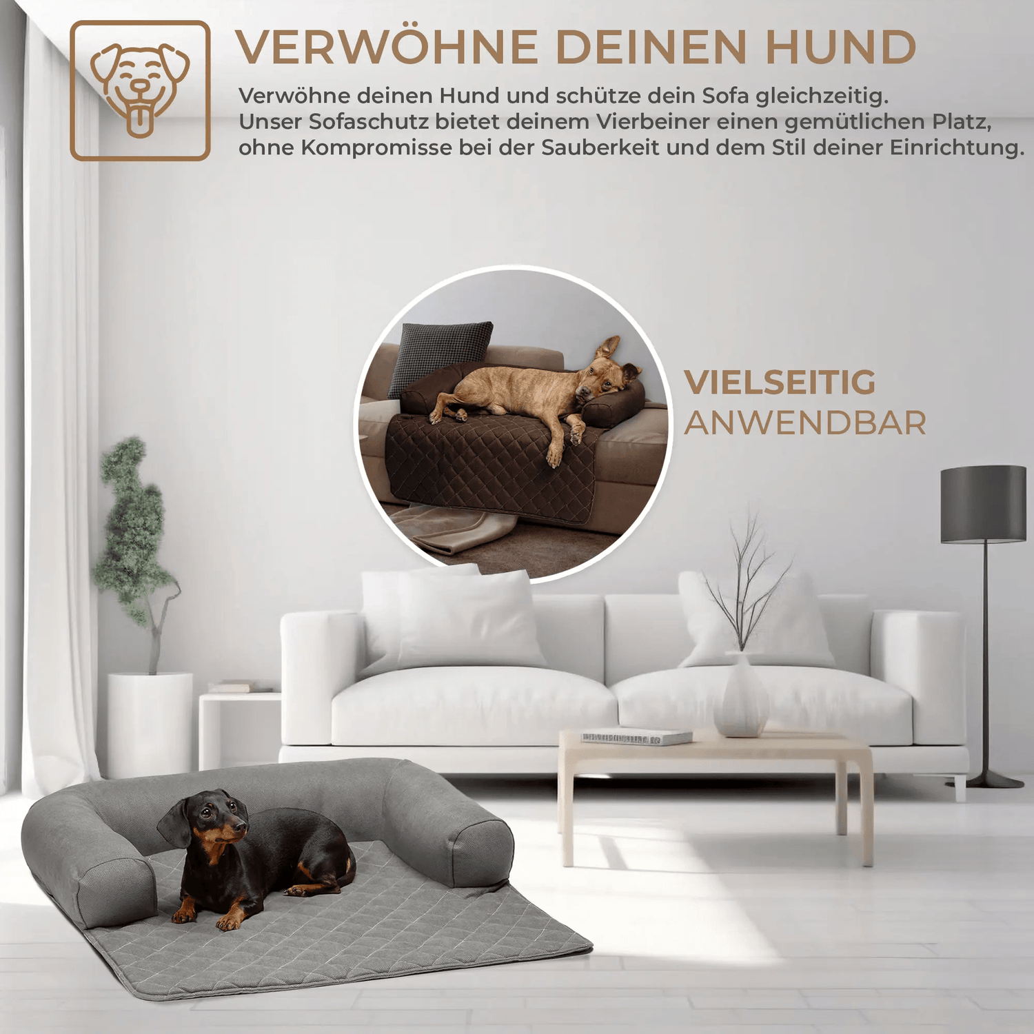 Lous handgefertigter Sofaschutz Sofadecke mit Rand