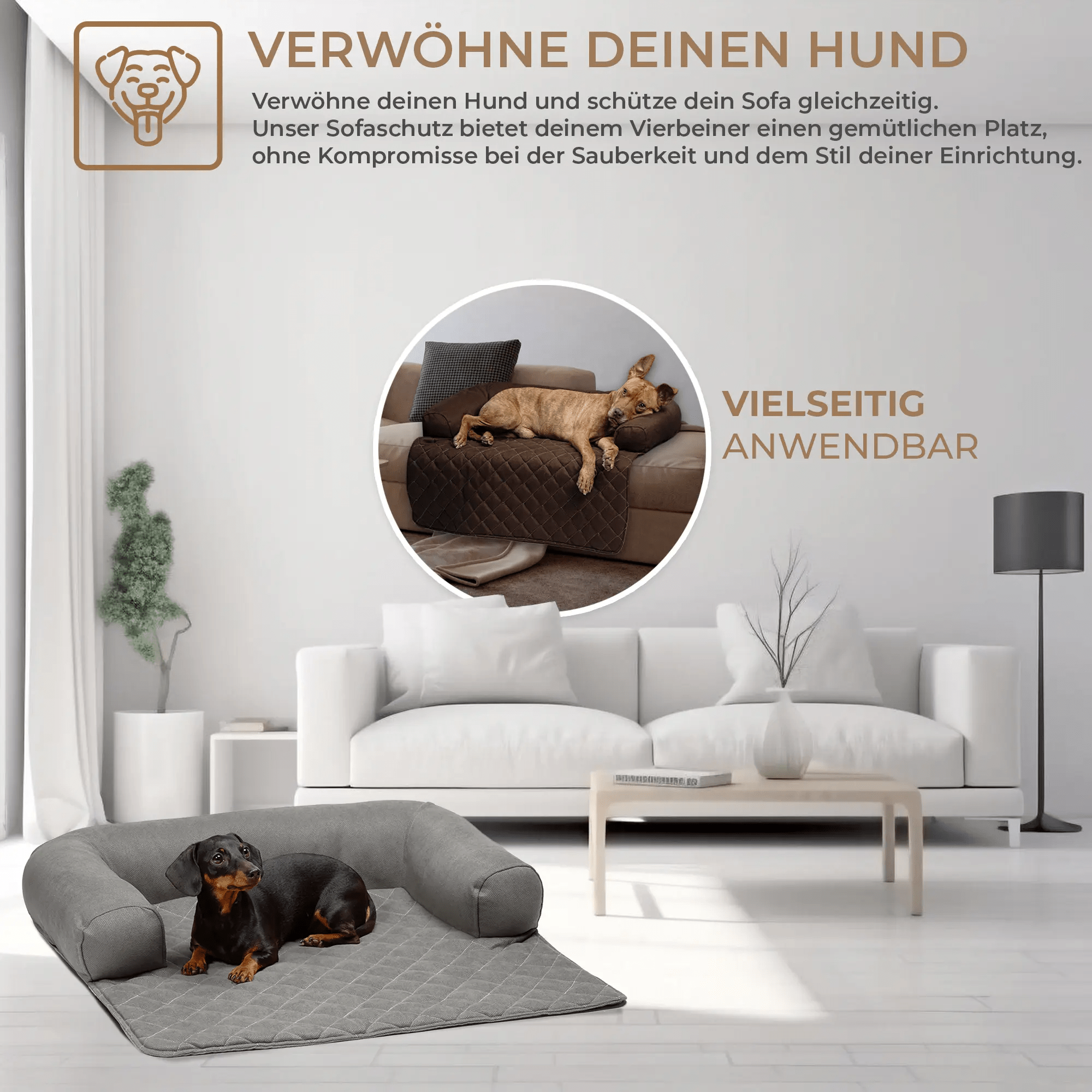 Lous handgefertigter Sofaschutz Sofadecke mit Rand