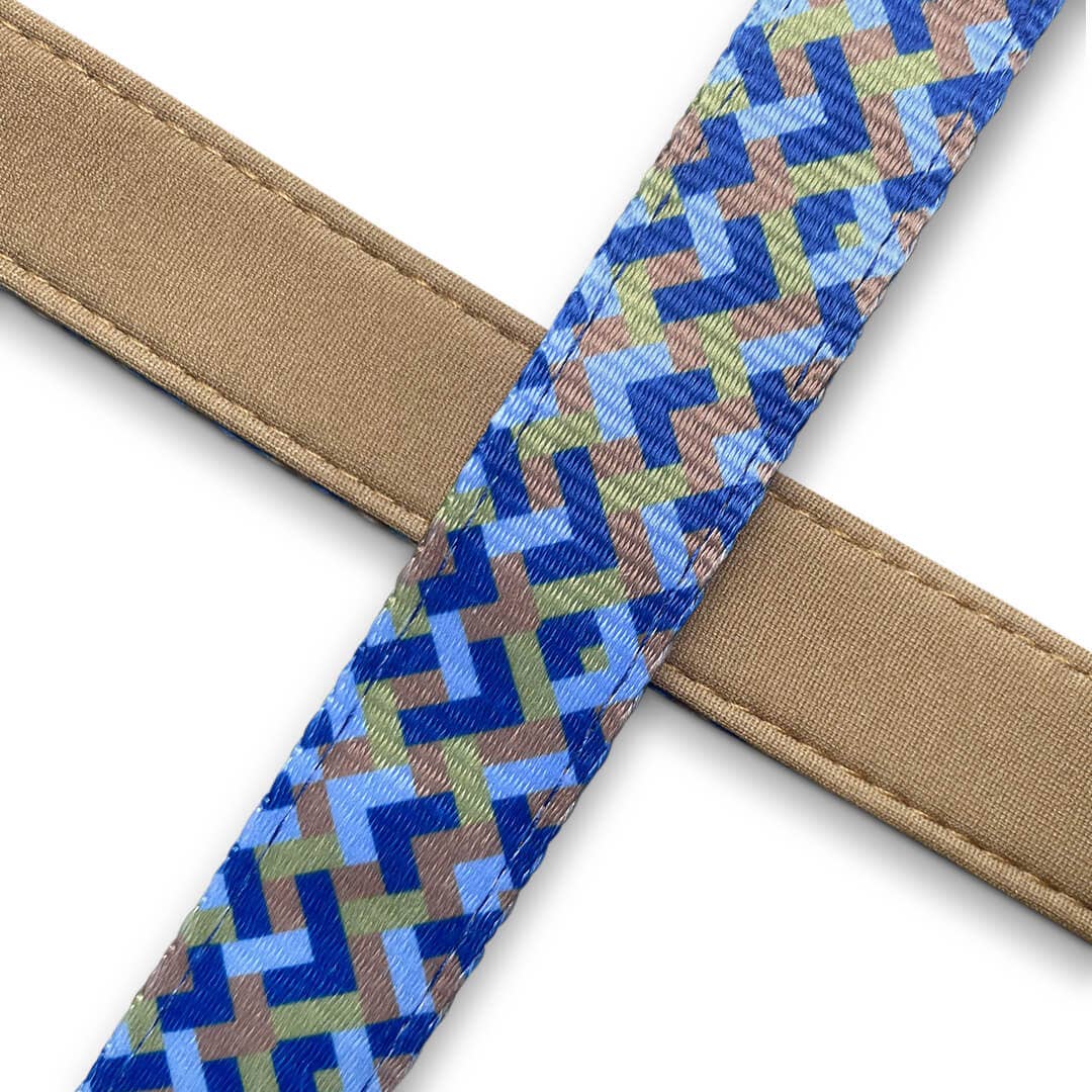Gepolsterte Multifunktionsleine – Mocca/Blau | 230 cm - Pfotenlieblinge