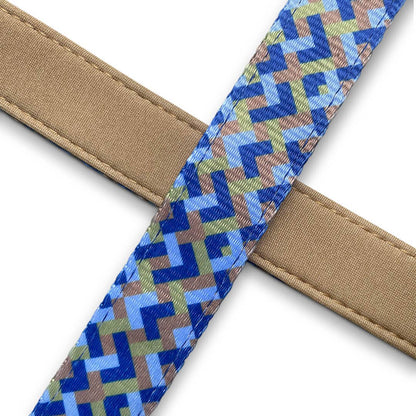 Gepolsterte Multifunktionsleine – Mocca/Blau | 230 cm - Pfotenlieblinge