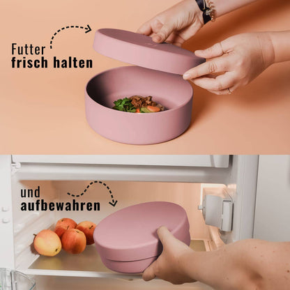 NENO Silikon - Futternapf mit Deckel – Praktisch, vielseitig &amp; durchdacht - Pfotenlieblinge