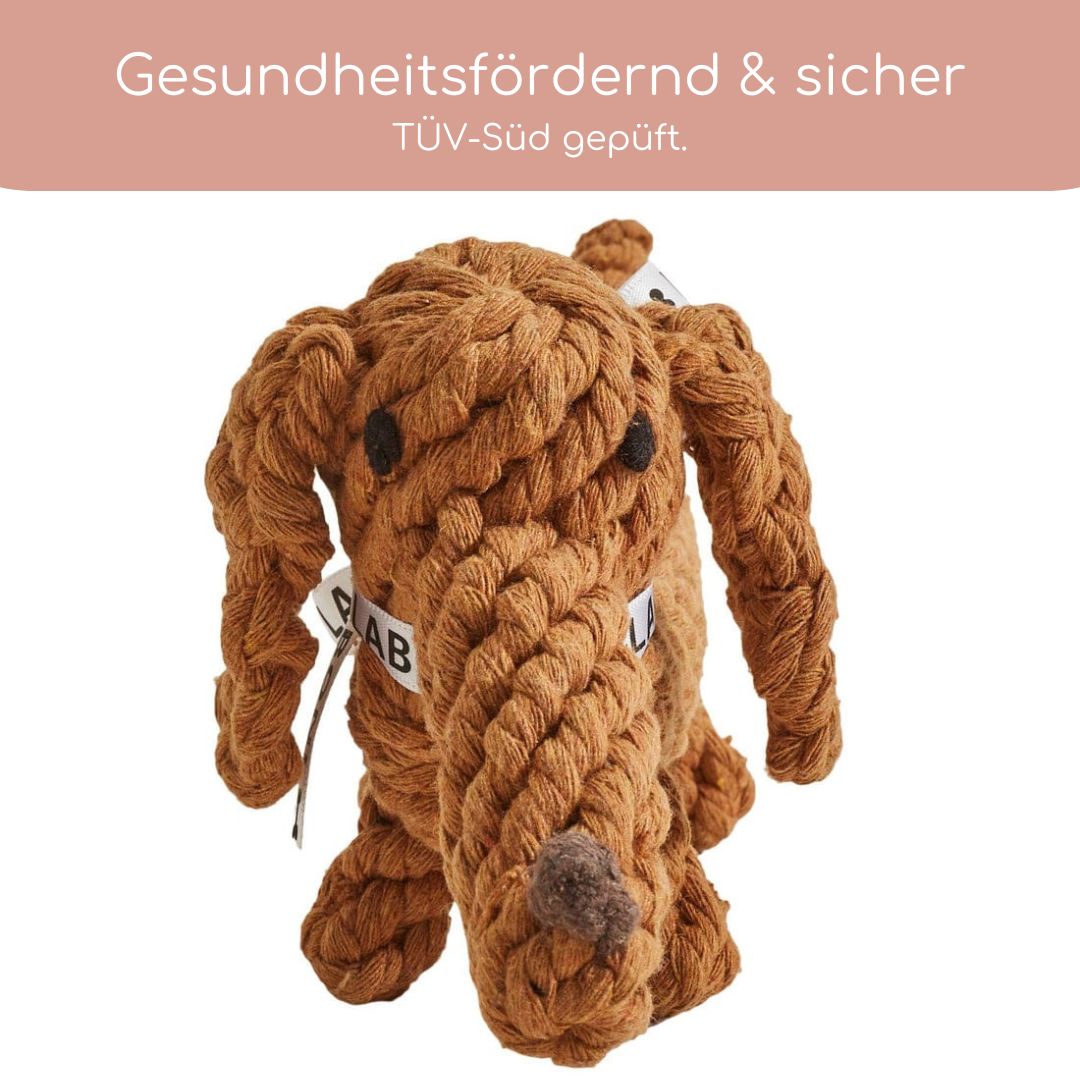 Diego Dackel – Handgefertigtes Kauspielzeug aus Baumwolle