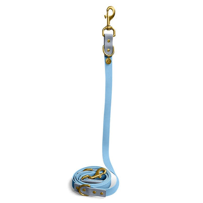 Outdoor FLEX Führleine – 3 - fach verstellbar, 230 cm – Taupe/Blau - Pfotenlieblinge
