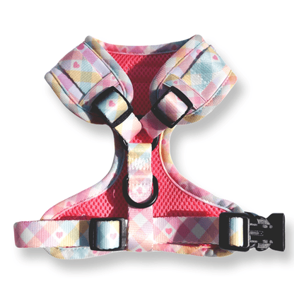 Pastel Vichy Hundegeschirr – verstellbar, weich &amp; atmungsaktiv - Pfotenlieblinge
