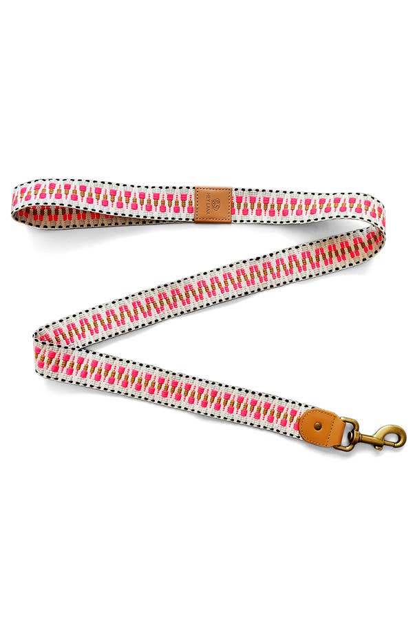 Premium Hundeleine – City-Leine 1,20 m – Pink/Beige - Pfotenlieblinge