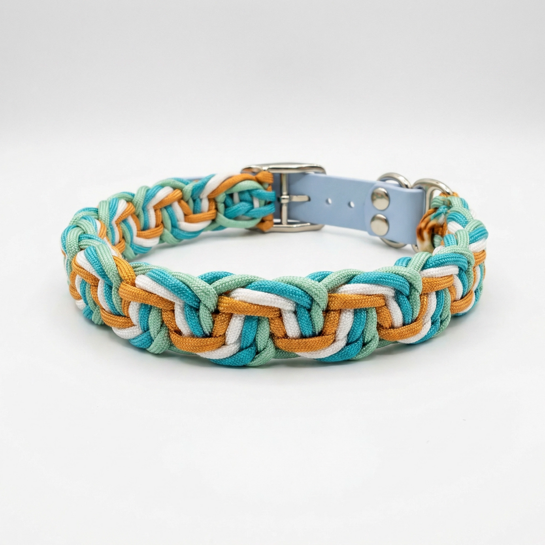 Handgemachtes Paracord-Hundehalsband "Coppermint"