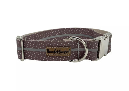 Reflektor - Halsband Cappuccino – vegan &amp; handgemacht - Pfotenlieblinge