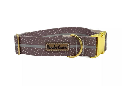 Reflektor - Halsband Cappuccino – vegan &amp; handgemacht - Pfotenlieblinge