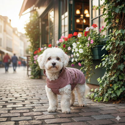 Step-In Regenmantel mit integriertem Geschirr (Beere)