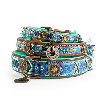 Exklusives Set: Boho Juan Halsband + Leine „Jade“