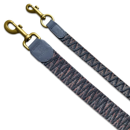 Set Hundehalsband, Leine und Geschirr - blau/grau - Pfotenlieblinge