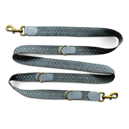 Sparset: Halsband &amp; Leine in Anthrazit/Eisblau - Pfotenlieblinge