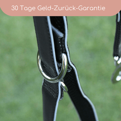 StyleSnout® Führleine Silver - Black – gepolstert, reflektierend &amp; mehrfach verstellbar - Pfotenlieblinge