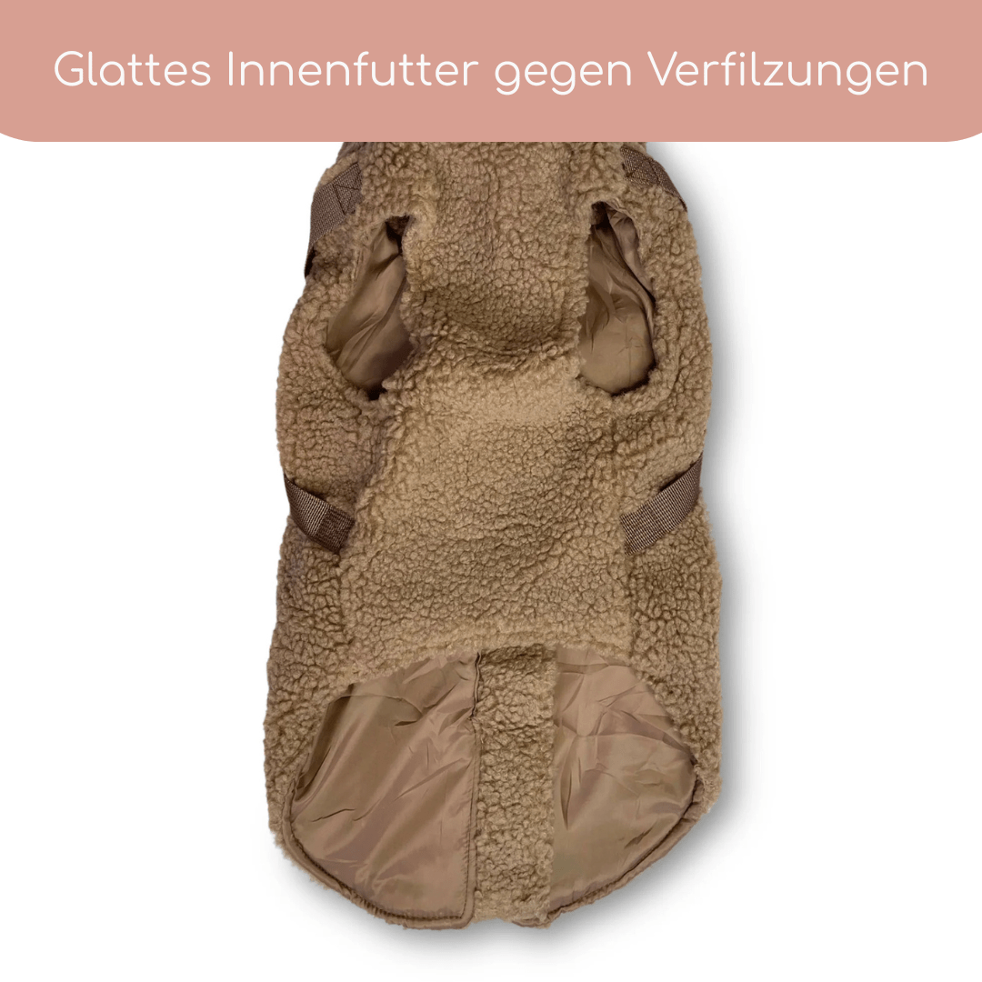 Teddyfleece - Hundemantel mit integriertem Geschir - Pfotenlieblinge