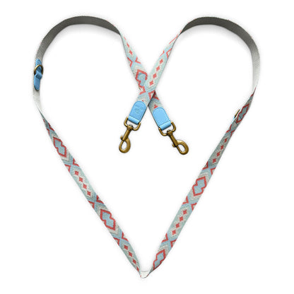 Sparset: Halsband &amp; Leine in Coral/Blau